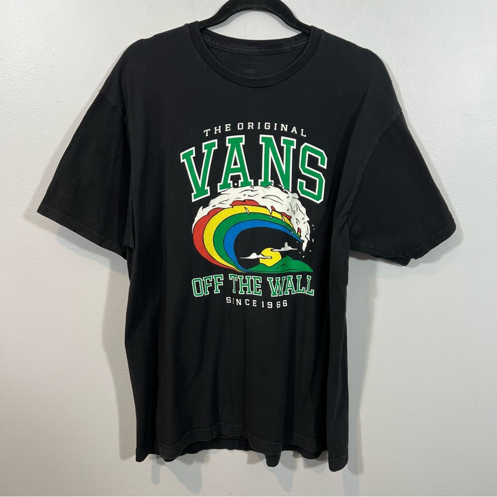Vans Black Tee with Colorful Logo